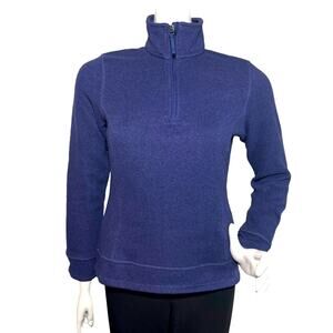 LANDS ENDS EUC Dark Blue V-Neck Pullover with Zipper no pockets size XSmall